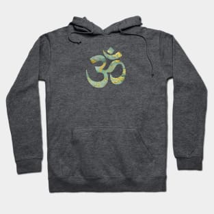 Ohm symbol in spiritual green and gold Hoodie